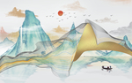 水彩山水画