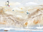 山水情白鹤大理石TIF分层