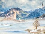 山水石纹画TIF分层