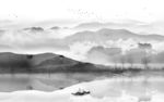 水墨灰色山水画 TIF分层