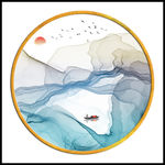 简约山水画 TIF分层
