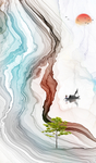水墨画 意境 山水 TIF分层