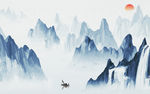 中式高档山水画 TIF分层