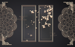 金色花纹背景墙