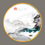 意境圆形线条画 TIF分层
