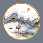 精品抽象线条挂画 TIF分层