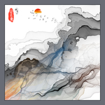 意境抽象线条挂画 TIF分层