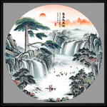迎客松山水画