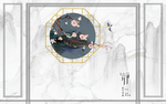 奢华山水意境背景 TIF分层