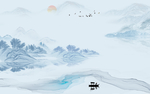新中式山水电视背景 TIF分层