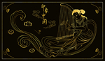 烫金竖琴插画