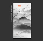 大理石山水装饰画 水墨山水石纹
