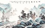 中国风水墨山水工笔国画电视背景