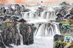山水国画背景墙
