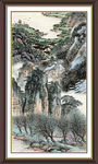 玄关山水画 竖幅山水画 竖幅风