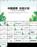 绿色简约中国烟草局工作汇报