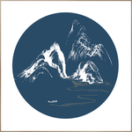 国画立体山肌理圆形装饰画