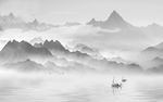 灰色山水画 TIF分层画