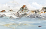 石纹新意境山水画 TIF分层