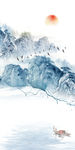 中国风玄关水墨山水 TIF分层