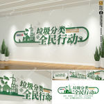 绿色环保垃圾分类文化墙社区文明