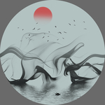 圆形水墨画