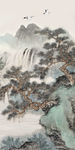 中国风玄关国画山水 TIF分层