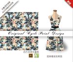 矢量剪影棕蒲叶四方连续