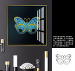 现代轻奢动物珐琅彩晶瓷画晶钻画