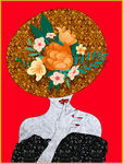 现代琉璃彩抽象人物装饰画