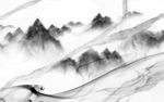 灰色新国画山水 TIF分层