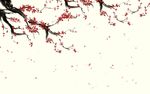 中式古风水墨花卉电视背景墙