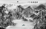 大厅意境山水国画 TIF分层