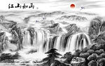 江山如画山水画 TIF分层