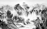 山水画 国画意境画 TIF分层