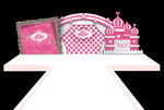 粉色相框城堡主题婚礼背景