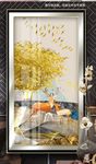 发财树麋鹿玄关装饰画