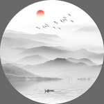 黑白山水画