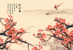 红棉花国画 英雄花