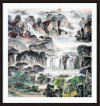 竖幅山水