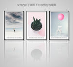 小清新北欧风格装饰画三联画