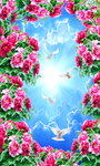 牡丹花天空天顶壁画