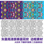 景泰蓝花纹 二方连续 边框