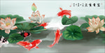 荷花富贵有余水墨装饰画
