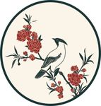 花鸟图案矢量a雕刻图案