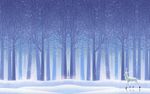 现代简约唯美梦幻树林梅花鹿背景