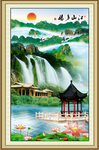 山水瀑布