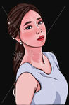 手绘美女  波普风