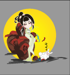 中秋Q版矢量醉酒嫦娥素材