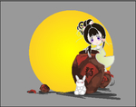 中秋Q版矢量卡通嫦娥月兔素材